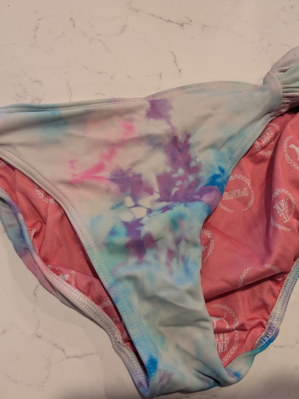 Victoria's Secret PINK Tie-Dye & Pink Logo Bikini Bottoms